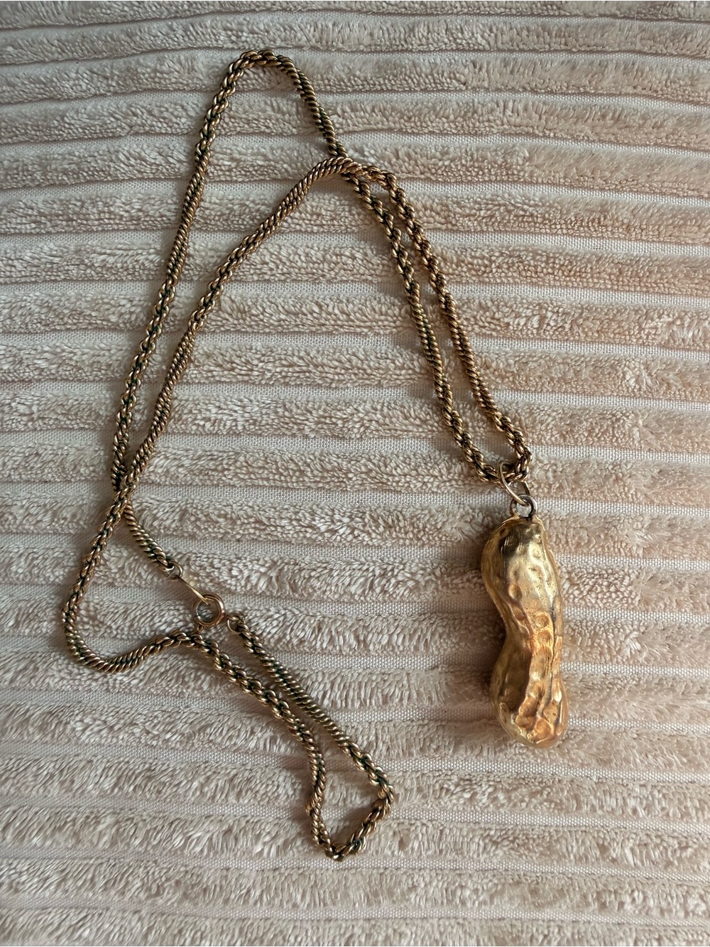Kenneth Jay Lane Vintage Gold-Tone Peanut Pendant Necklace